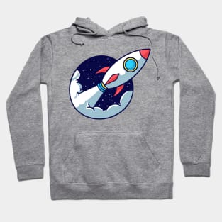 Rocket Flying Into Space Hoodie